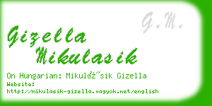 gizella mikulasik business card